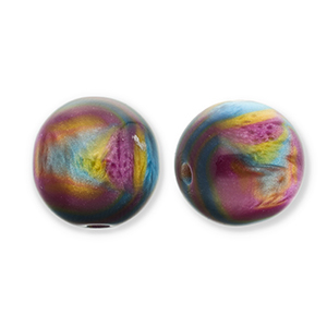 Kralen van resin met glitter 14mm Purple-blue-gold