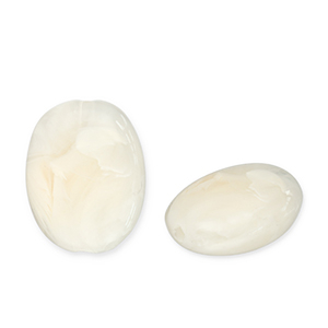 Kralen van acryl oval Off white-white