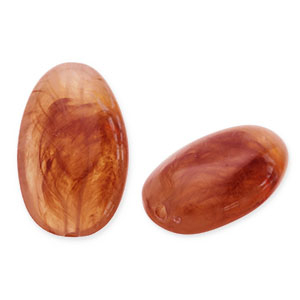 Kralen van acryl oblong oval Orange brown
