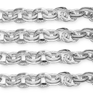 Benodigdheden van aluminium jasseron ankerketting dubbele schakel Silver
