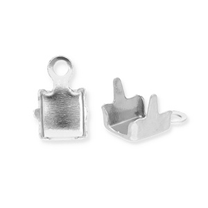 Benodigdheden van Stainless steel Roestvrij staal (RVS) eindkapjes voor strass chain 4mm Silver