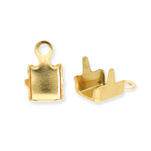 Benodigdheden van Stainless steel Roestvrij staal (RVS) eindkapjes voor strass chain 3mm Gold