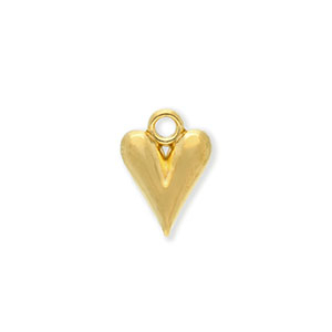 Bedels van Stainless steel Roestvrij staal (RVS) heart Gold
