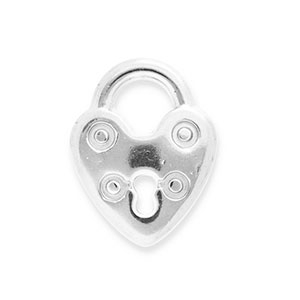 Bedels van Stainless steel Roestvrij staal (RVS) clasp heart Silver