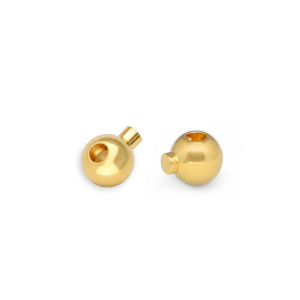 Eco-brass&reg; Metaal onderdelen DQ knijpkraal round Goud (nikkelvrij)