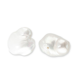 Zoetwaterparels flat round Natural white