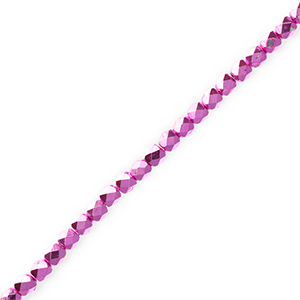 Top facet kralen Metallic fuchsia pink