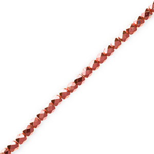 Top facet kralen Metallic coral red