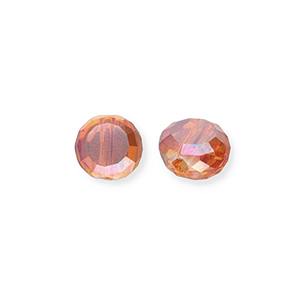 Top facet kralen Flame orange-AB coating