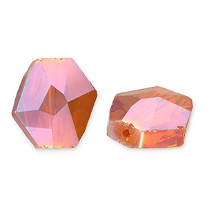 Facet fashion kralen hexagon Flame orange-AB coating