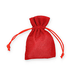 Sieradenzakje with glitter Red