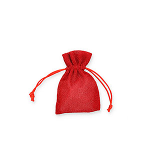 Sieradenzakje with glitter Red