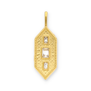 Bedels van Stainless steel Roestvrij staal (RVS) hexagon Gold-transparent