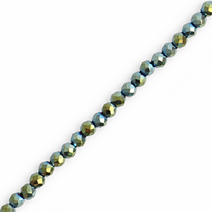 Facet kralen top quality round 3mm Multicolour green-AB coating