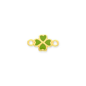 Metaal bedels DQ connector clover Goud-green (Nikkelvrij)