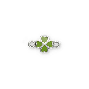 Metaal bedels DQ connector clover Antiek zilver-green (Nikkelvrij)