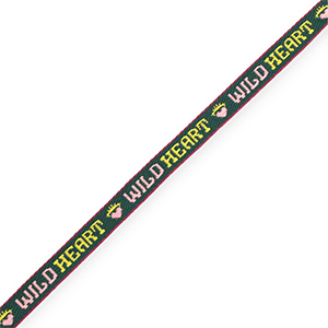 BY31&reg; Tekstlint "Wild Heart" Dark green-light pink-yellow-purple