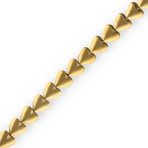 Kralen van hematite heart Gold