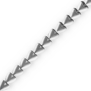 Kralen van hematite heart Silver