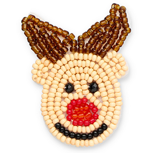 Broches reindeer Beige-brown-red