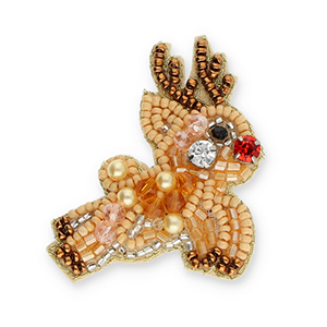 Broches reindeer Beige-copper brown-red
