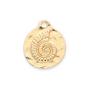 Metaal bedels round with sea shell Gold