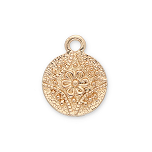 Metaal bedels round with flower Gold