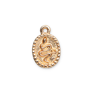 Metaal bedels oval with snake Gold