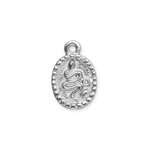 Metaal bedels oval with snake Silver