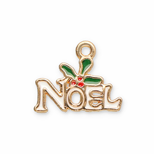 Metaal bedels "No&euml;l" Gold-white-red-green