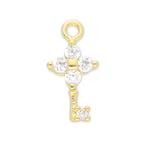 TQ metaal Brass bedels key Gold-transparent