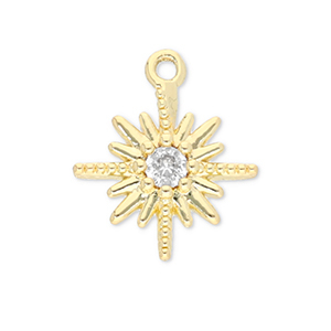 TQ metaal Brass bedels star Gold-transparent