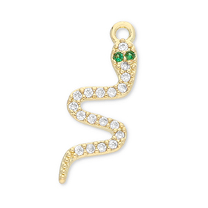 TQ metaal Brass bedels snake Gold-transparent