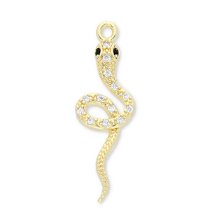 TQ metaal Brass bedels snake Gold-transparent