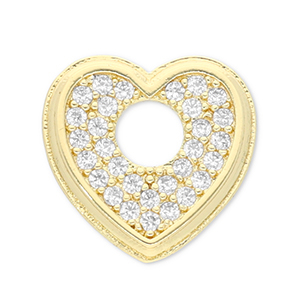 TQ metaal Brass bedels heart Gold-transparent