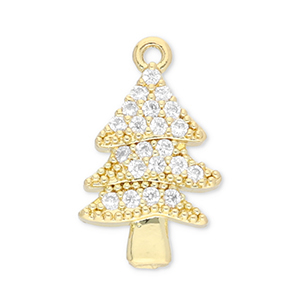TQ metaal Brass bedels christmas tree Gold-transparent