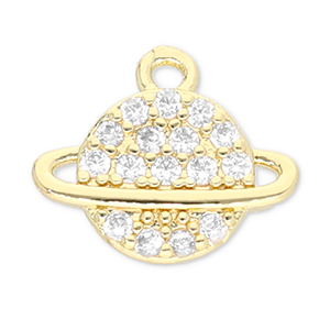 TQ metaal Brass bedels planet Gold-transparent