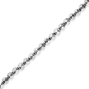 Kralen van hematite round 6mm facet geslepen Silver
