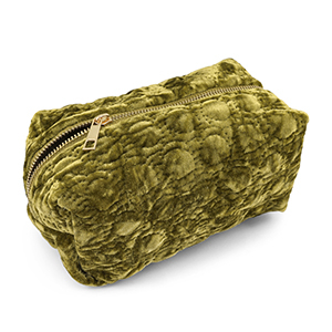 BY31&reg; Etui velvet with stitched circles Olive green