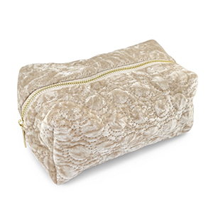 BY31&reg; Etui velvet with stitched circles Beige