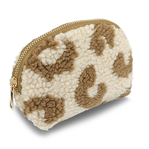 BY31&reg; Etui teddystof with leopard print Beige brown-brown