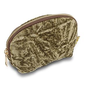 BY31&reg; Etui velvet with stitched circles Olive brown
