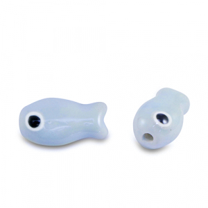 Keramiek kralen fish Light blue