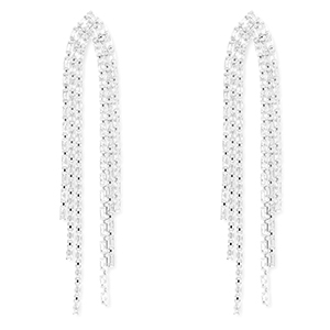 Oorbellen / oorstekers van Eco-brass&reg; metaal met zirkonia Silver-crystal