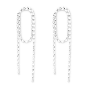 Oorbellen / oorstekers van Eco-brass&reg; metaal met zirkonia Silver-crystal