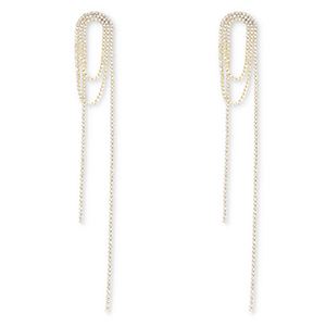 Oorbellen / oorstekers van Eco-brass&reg; metaal met strass Gold-crystal