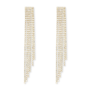 Oorbellen / oorstekers van Eco-brass&reg; metaal met strass Gold-crystal