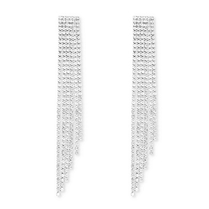 Oorbellen / oorstekers van Eco-brass&reg; metaal met strass Silver-crystal