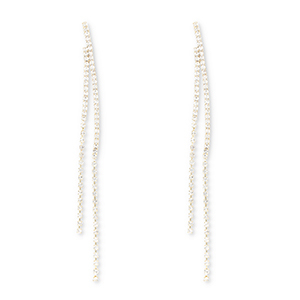Oorbellen / oorstekers van Eco-brass&reg; metaal met strass Gold-crystal