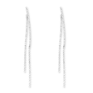 Oorbellen / oorstekers van Eco-brass&reg; metaal met strass Silver-crystal